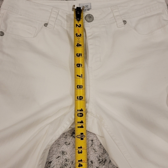 Cache SZ 8 White Embellished Crop Skinny Stretch Jeans - Picture 7 of 12